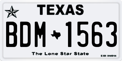 TX license plate BDM1563