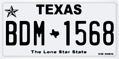TX license plate BDM1568