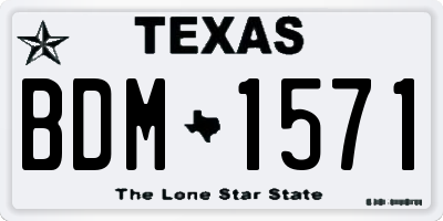 TX license plate BDM1571