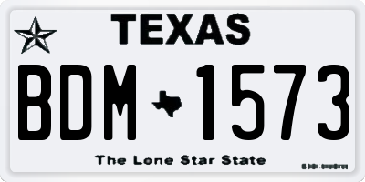 TX license plate BDM1573