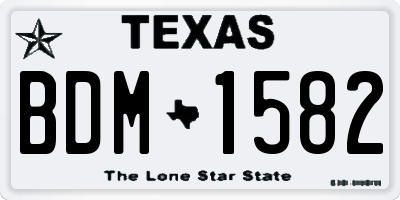 TX license plate BDM1582