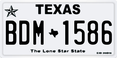 TX license plate BDM1586