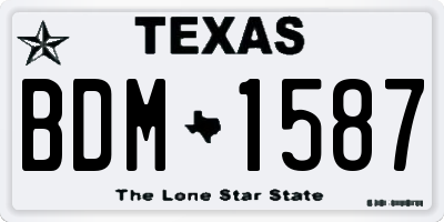 TX license plate BDM1587