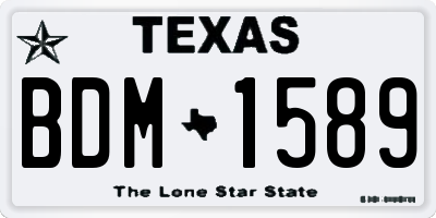 TX license plate BDM1589