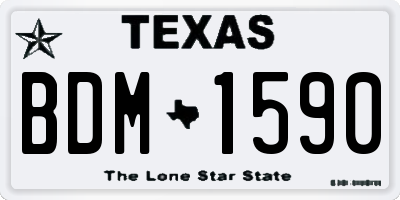 TX license plate BDM1590