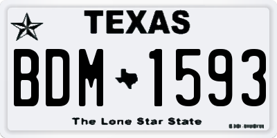 TX license plate BDM1593