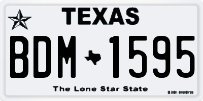 TX license plate BDM1595