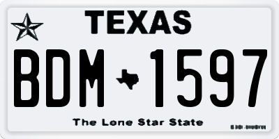 TX license plate BDM1597