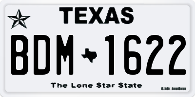 TX license plate BDM1622