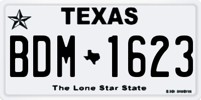 TX license plate BDM1623