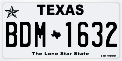 TX license plate BDM1632