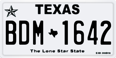 TX license plate BDM1642