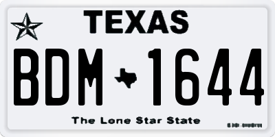 TX license plate BDM1644