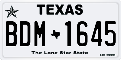 TX license plate BDM1645