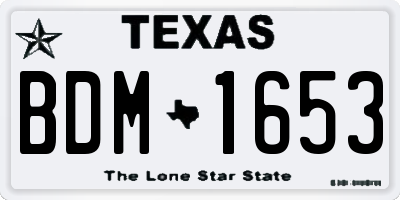 TX license plate BDM1653