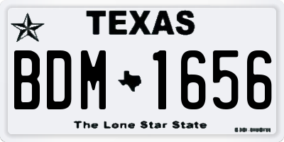 TX license plate BDM1656