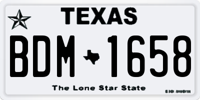 TX license plate BDM1658
