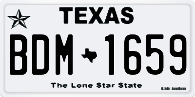 TX license plate BDM1659