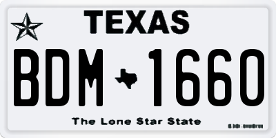 TX license plate BDM1660