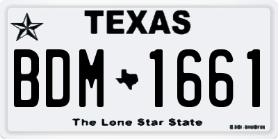TX license plate BDM1661