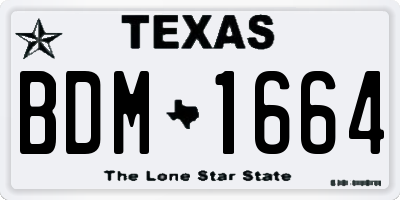 TX license plate BDM1664