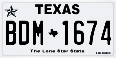 TX license plate BDM1674