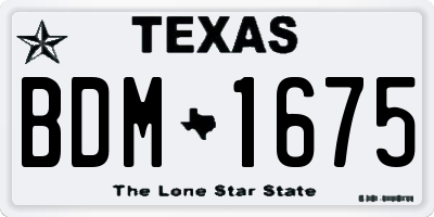 TX license plate BDM1675