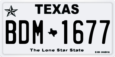 TX license plate BDM1677