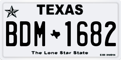 TX license plate BDM1682
