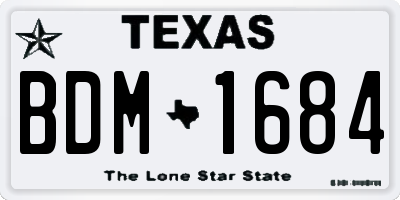 TX license plate BDM1684