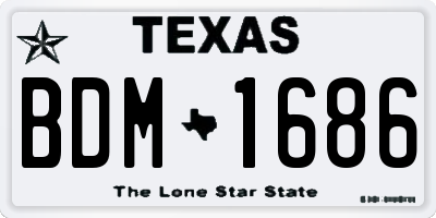 TX license plate BDM1686