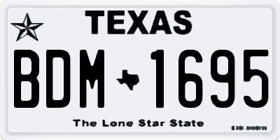 TX license plate BDM1695