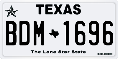 TX license plate BDM1696