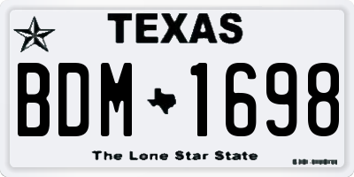 TX license plate BDM1698