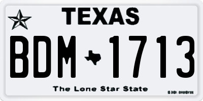 TX license plate BDM1713
