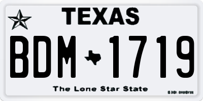 TX license plate BDM1719