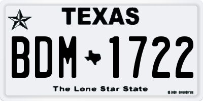 TX license plate BDM1722