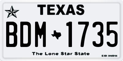 TX license plate BDM1735
