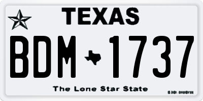 TX license plate BDM1737