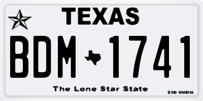 TX license plate BDM1741