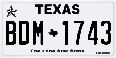 TX license plate BDM1743