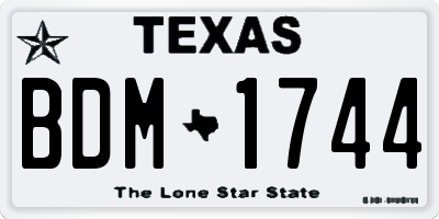 TX license plate BDM1744