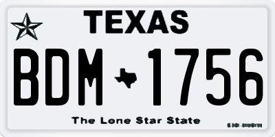 TX license plate BDM1756