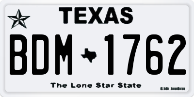 TX license plate BDM1762
