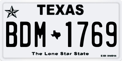 TX license plate BDM1769