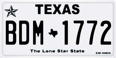 TX license plate BDM1772