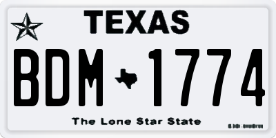 TX license plate BDM1774