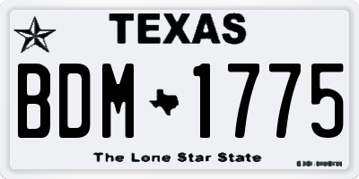 TX license plate BDM1775