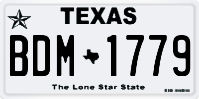 TX license plate BDM1779