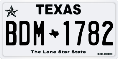 TX license plate BDM1782
